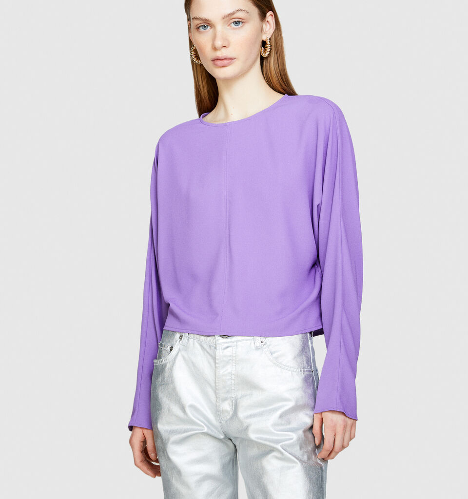 Blouse with crisscross - women's blouses - Lilac | Sisley image number 4